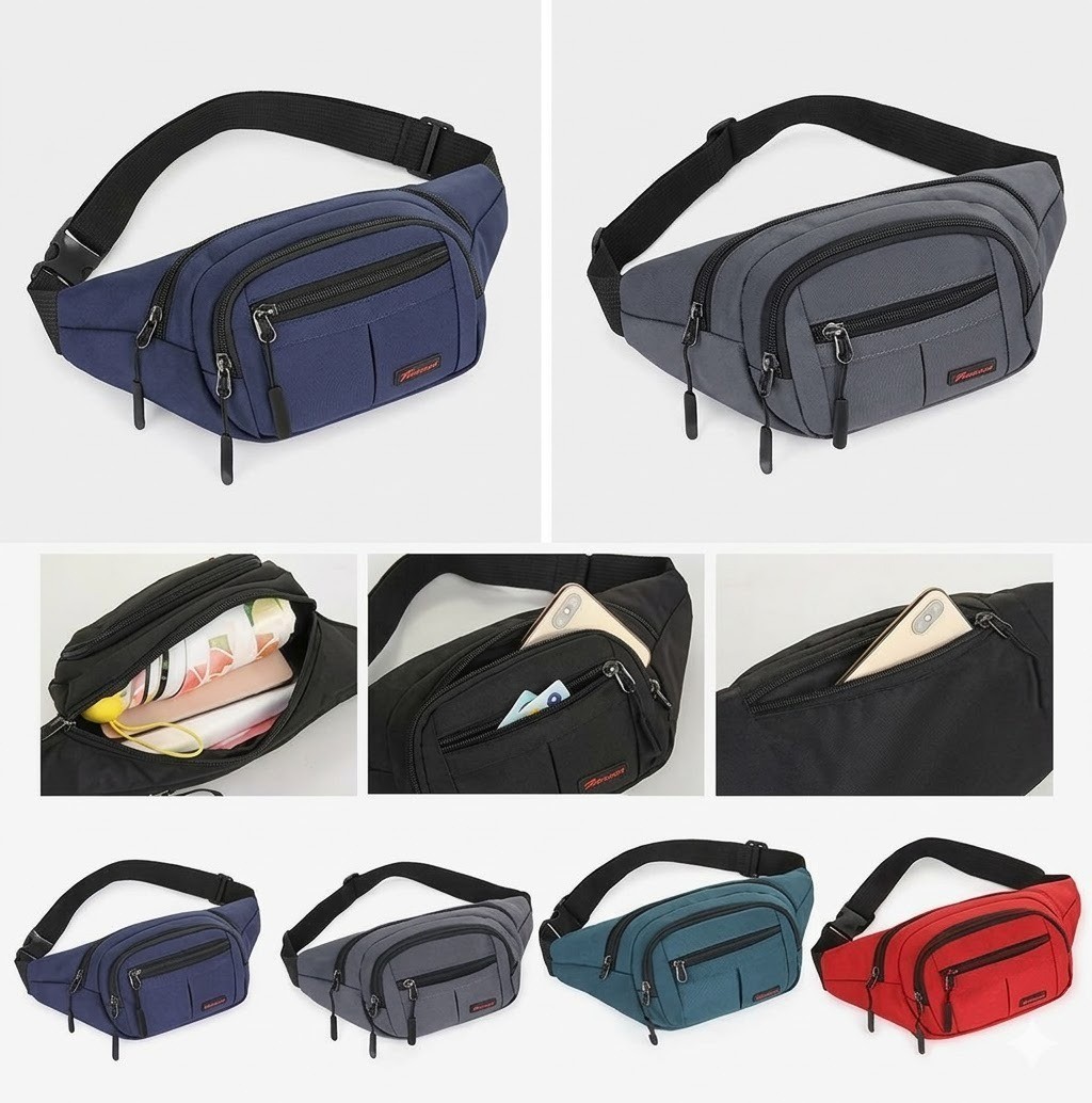 Sports Waist Pack Fanny Bag for Men & Women, Adjustable Belt Crossbody Chest Bag