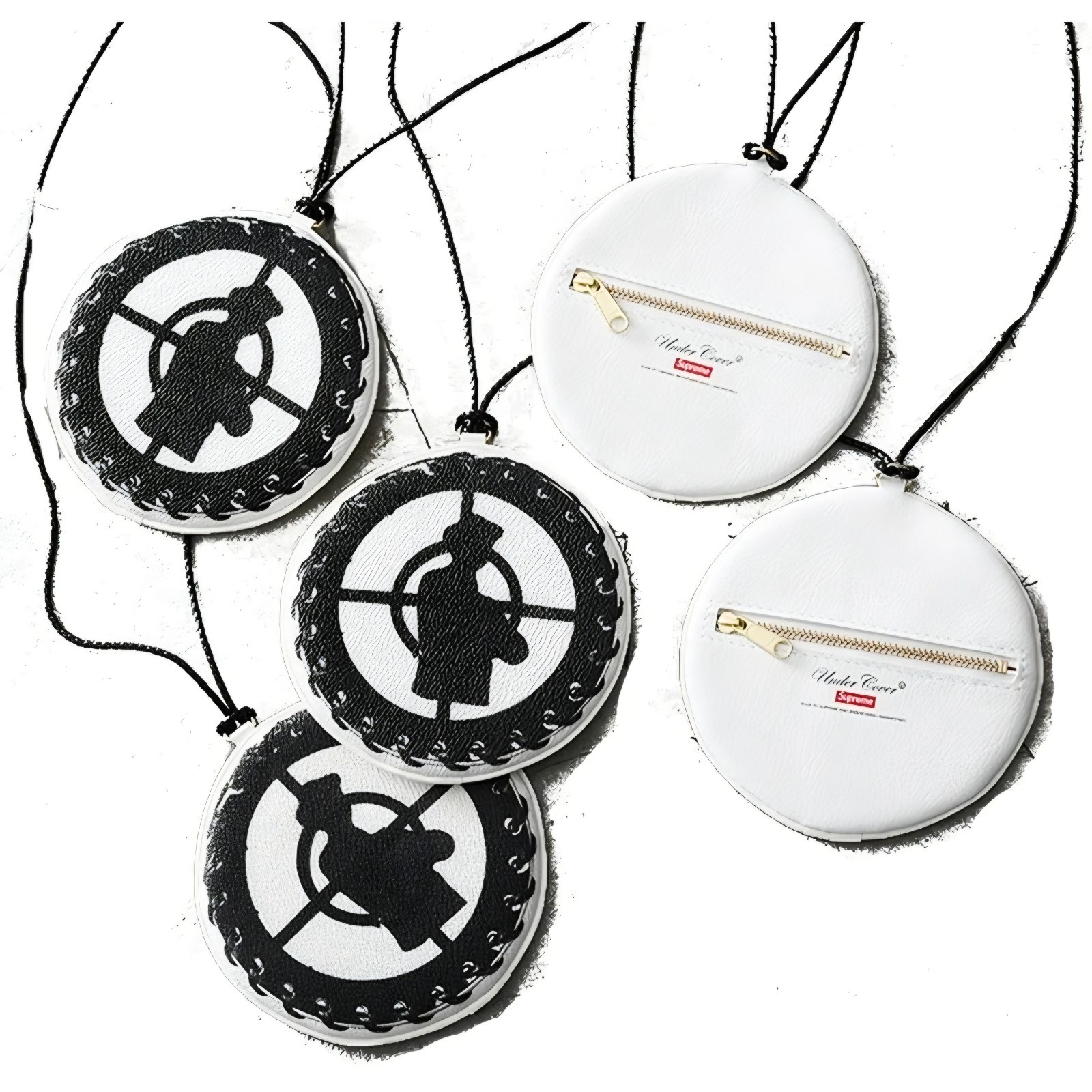 Supreme Undercover Public Enemy Logo Medallion Coin Pouch White SS18 Bag Charm