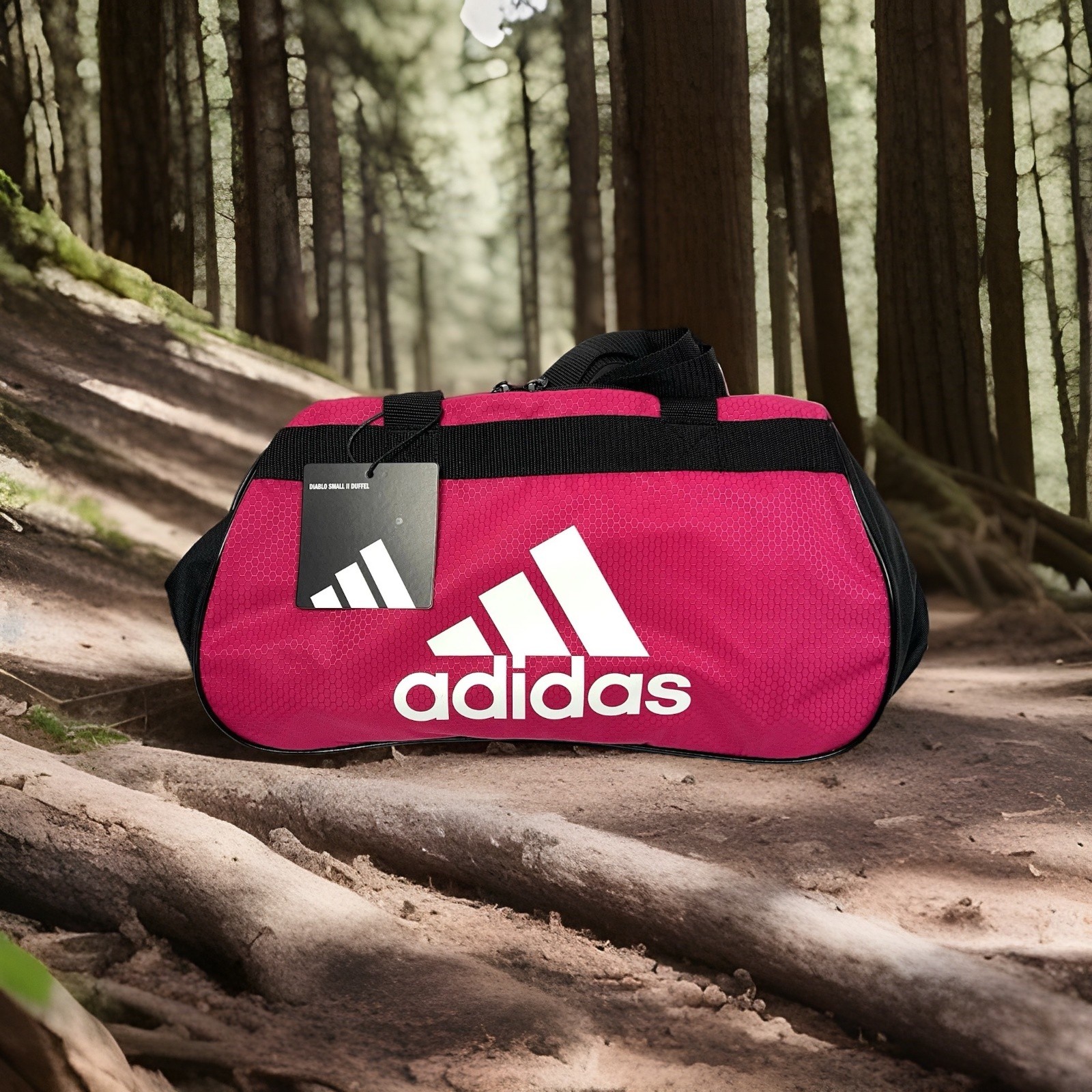 Duffel Bag Adidas Diablo Small II Hex Solid Gym Locker Pink Black White