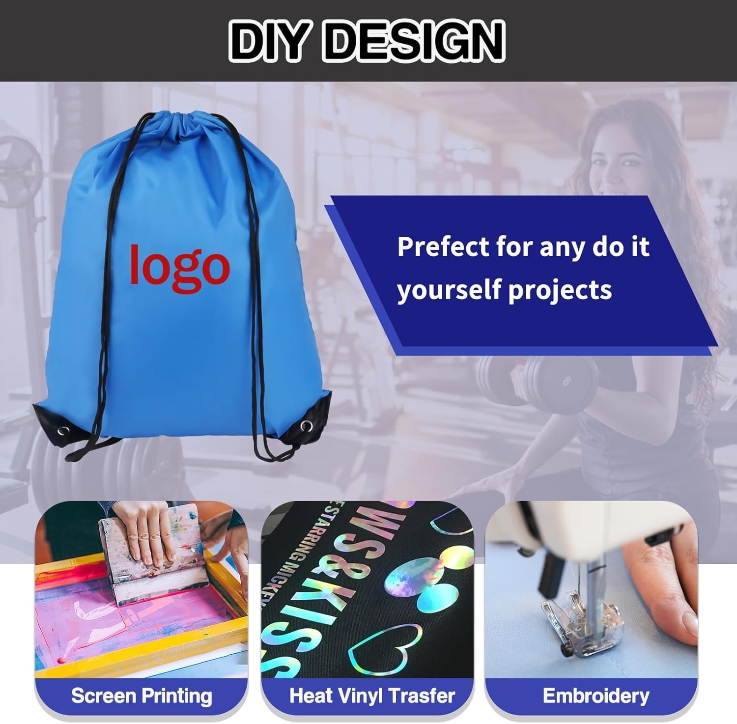 Drawstring Backpack 6 Colors Drawstring Bags Draw String Back Bag (6 PACK)