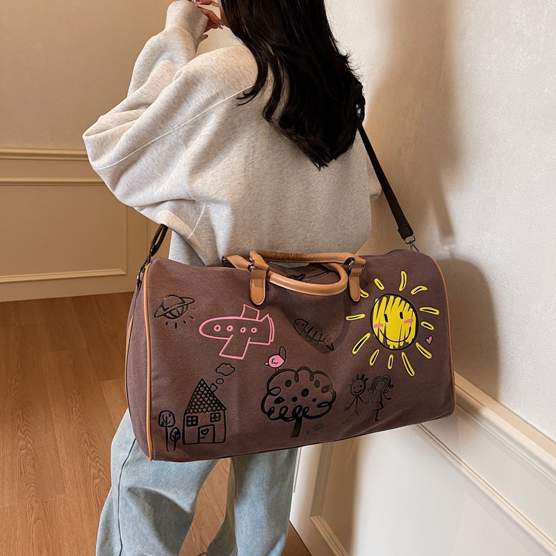 Graffiti Gym Duffel Bag Large Dry Wet Compartment Sports Travel Duffle Bag Men