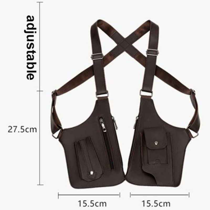 Double Shoulder Strap Multi-Pocket Outdoor Anti-Theft Tactical Fishing Bag