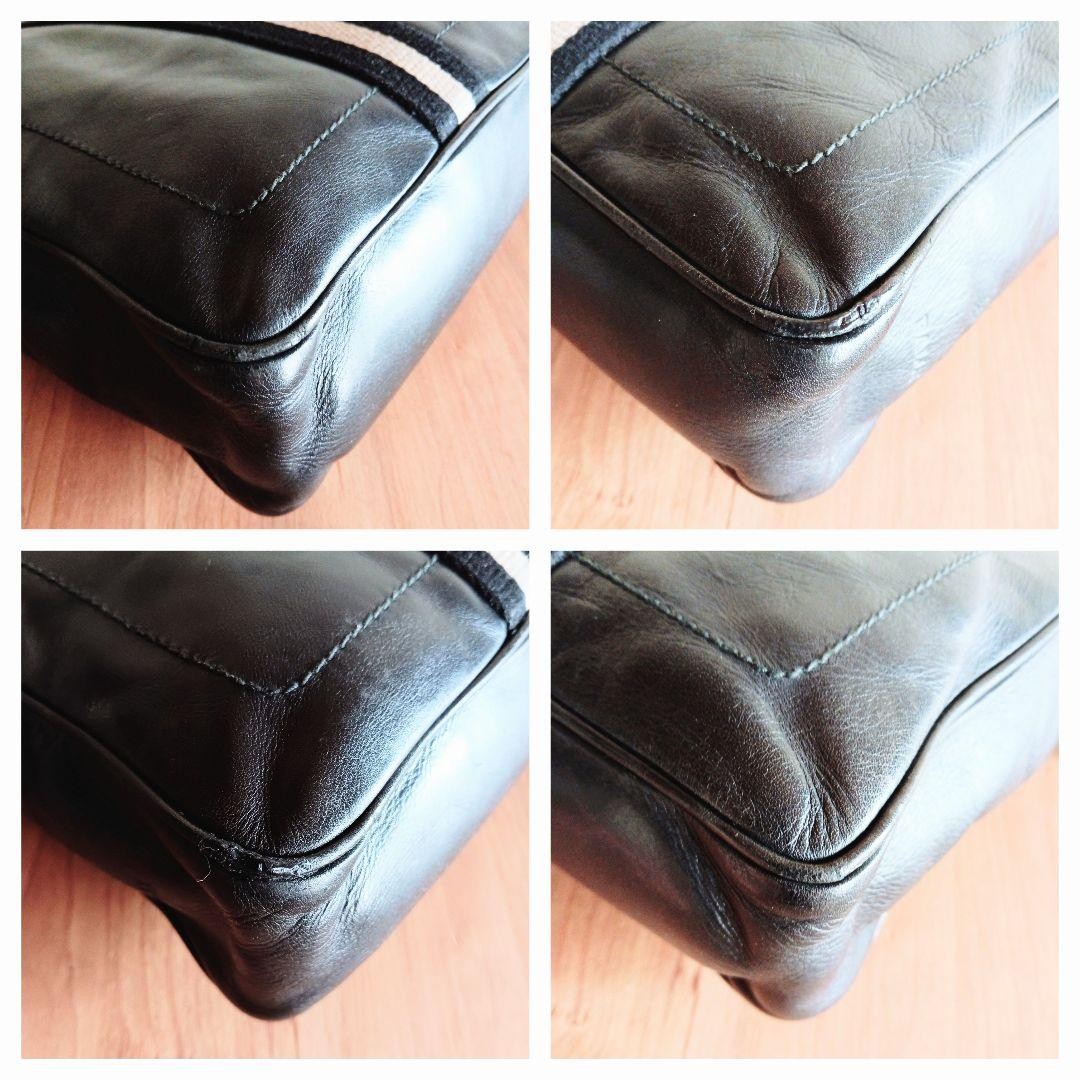 BALLY Trainspotting Hand Bag Briefcase Leather Black Unisex Used From Japan