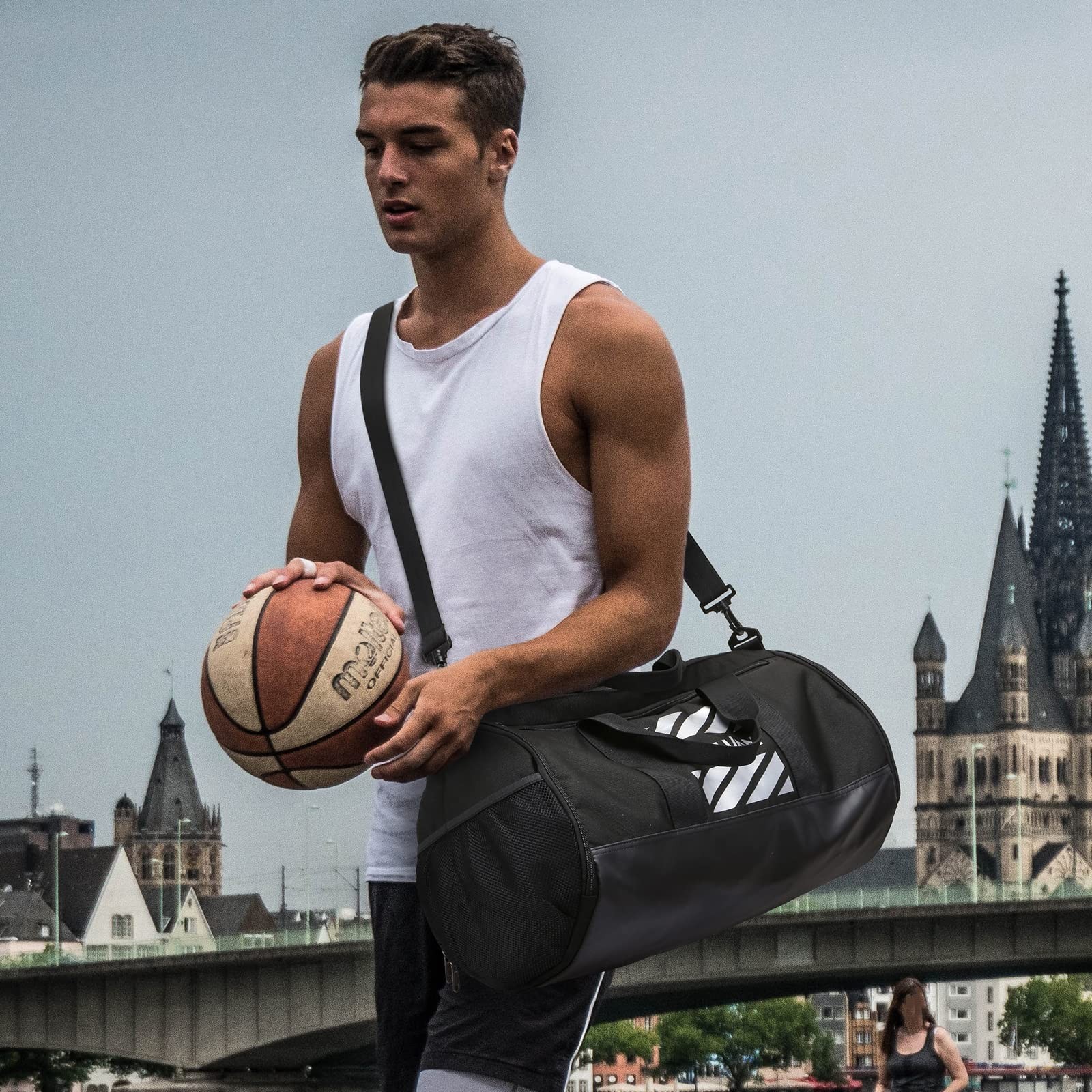 40L Gym Bag for Men Women with Wet Pocket & Shoe Compartment Travel Duffle Bag