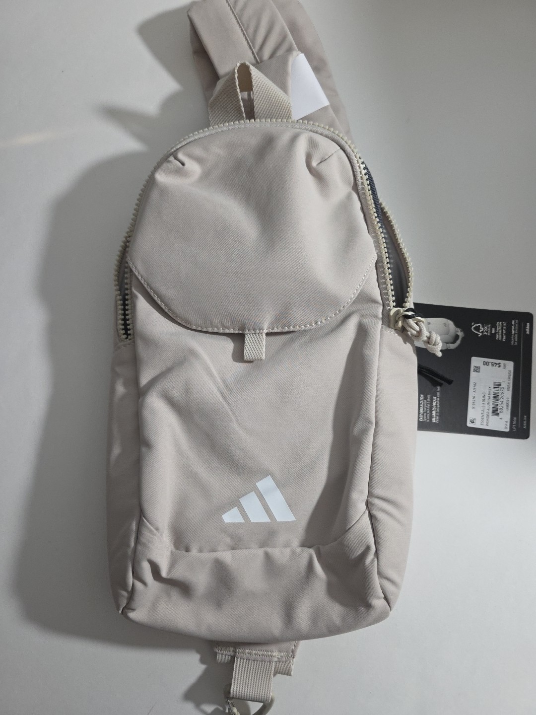 Adidas SLING BACK PACK CROSSBODY BAG IN Alumina Grey One Size Unisex NWT LP11046