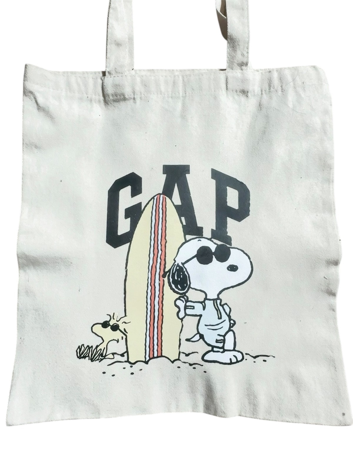 RARE 90s Vintage Peanuts Snoopy Canvas Tote Bag Made in Japan