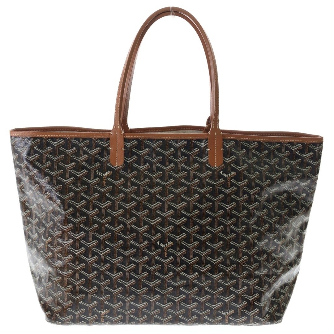 GOYARD Saint Louis PM PVC Coated Canvas Leather Tote Bag Brown Used a232c84b5529