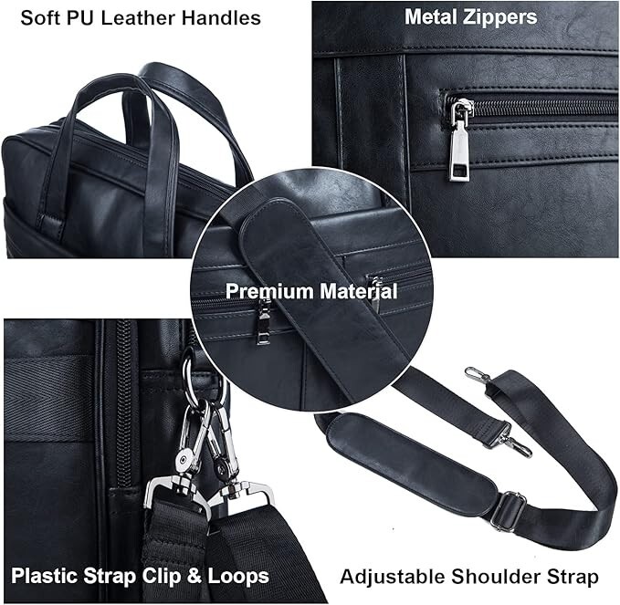 Men Genuine Leather Briefcase Shoulder Messenger Bag Business Work Bag Handbag