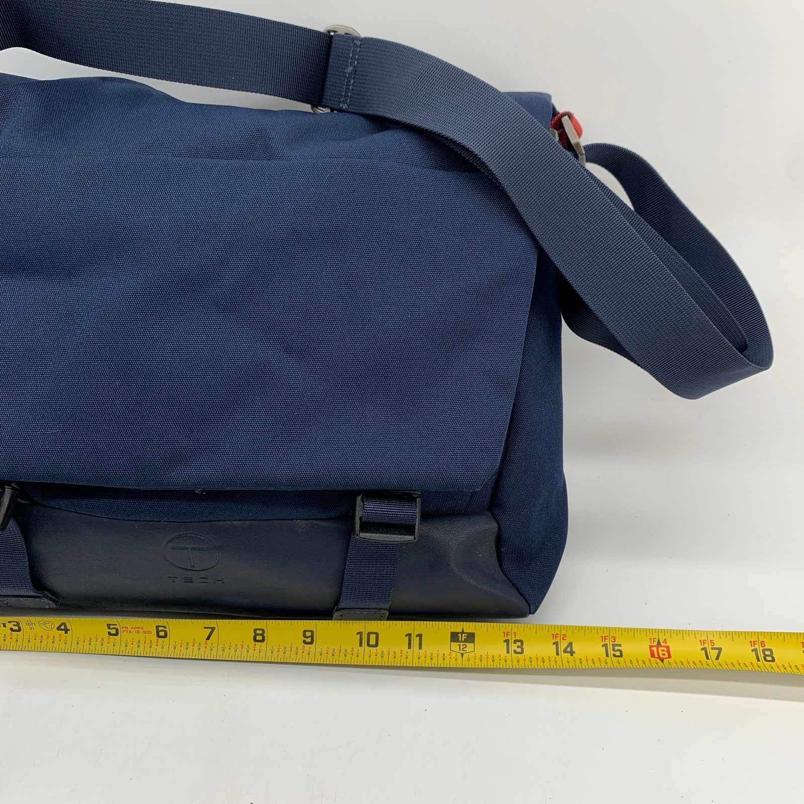 T-Tech by Tumi Messenger Bag Navy Blue Canvas Crossbody 6771NVY 15x10x4