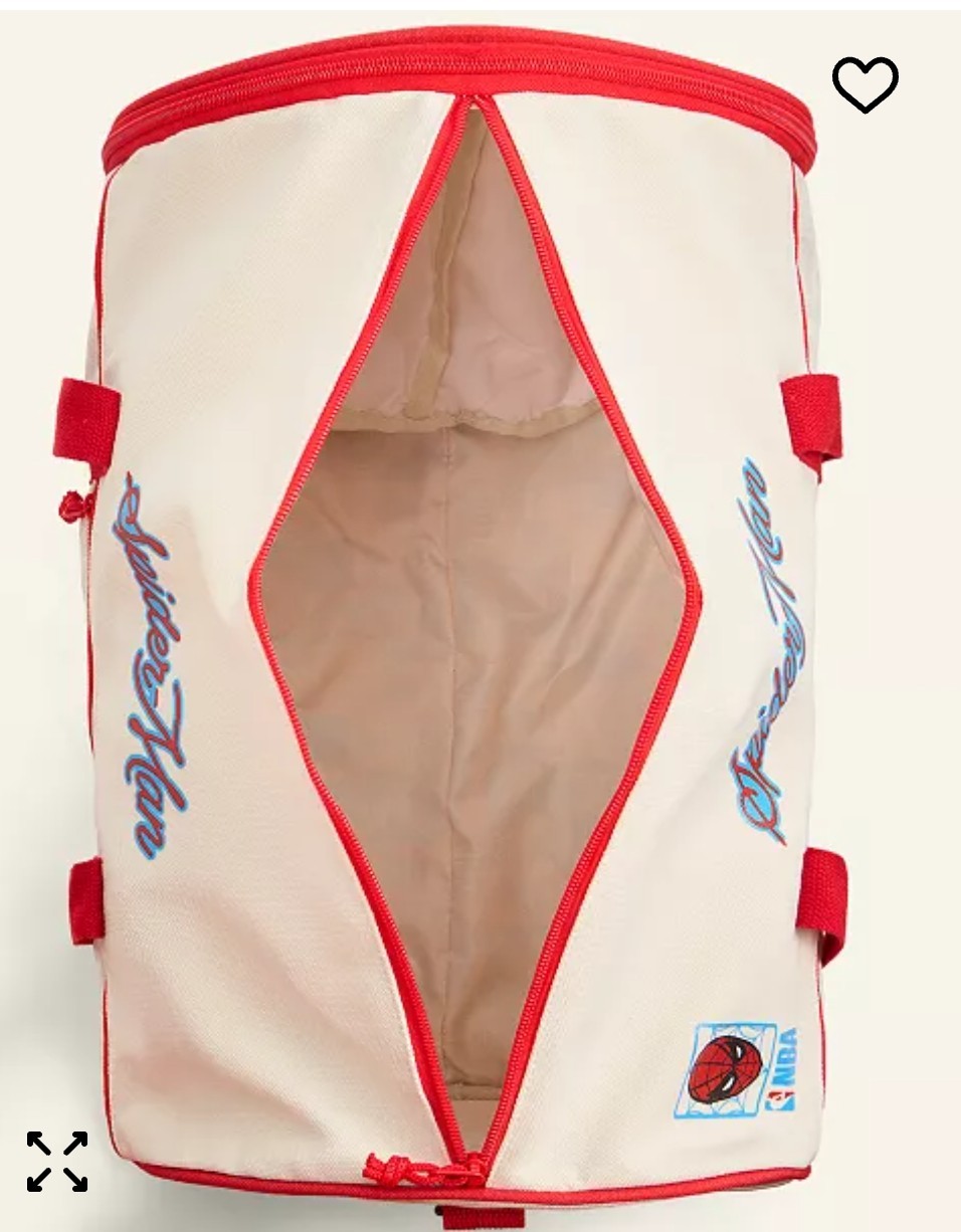 Marvel Spider-Man NBA Crossover Duffel Bag White Red Gym Travel collectors
