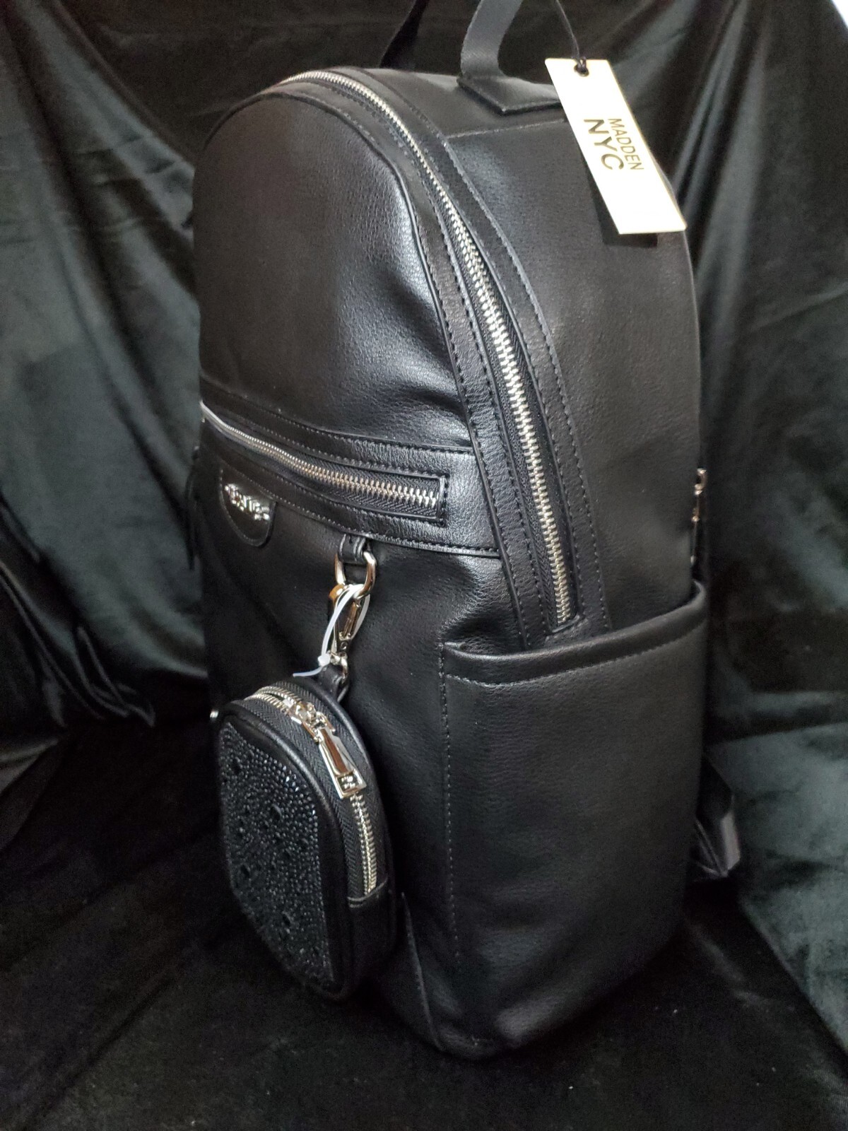 Madden NYC MBM CAT #C2702 Dome 17” Laptop Backpack with Pouch, Black