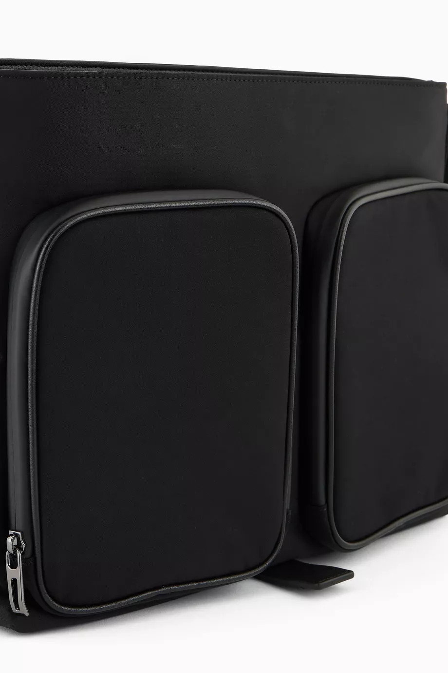 Emporio Armani Logo Messenger Bag in Nylon in Black