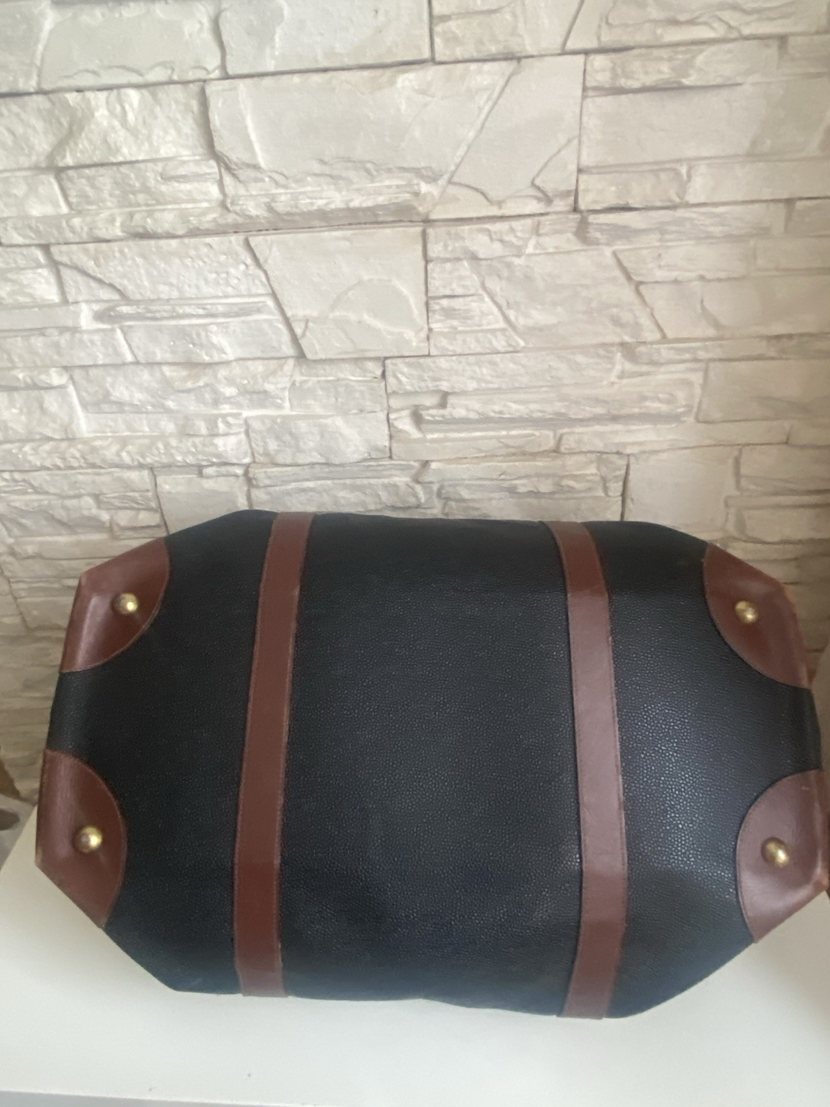 Mulberry Vintage Navy Scotchgrain Leather Zip Medium Weekend Carry Bag