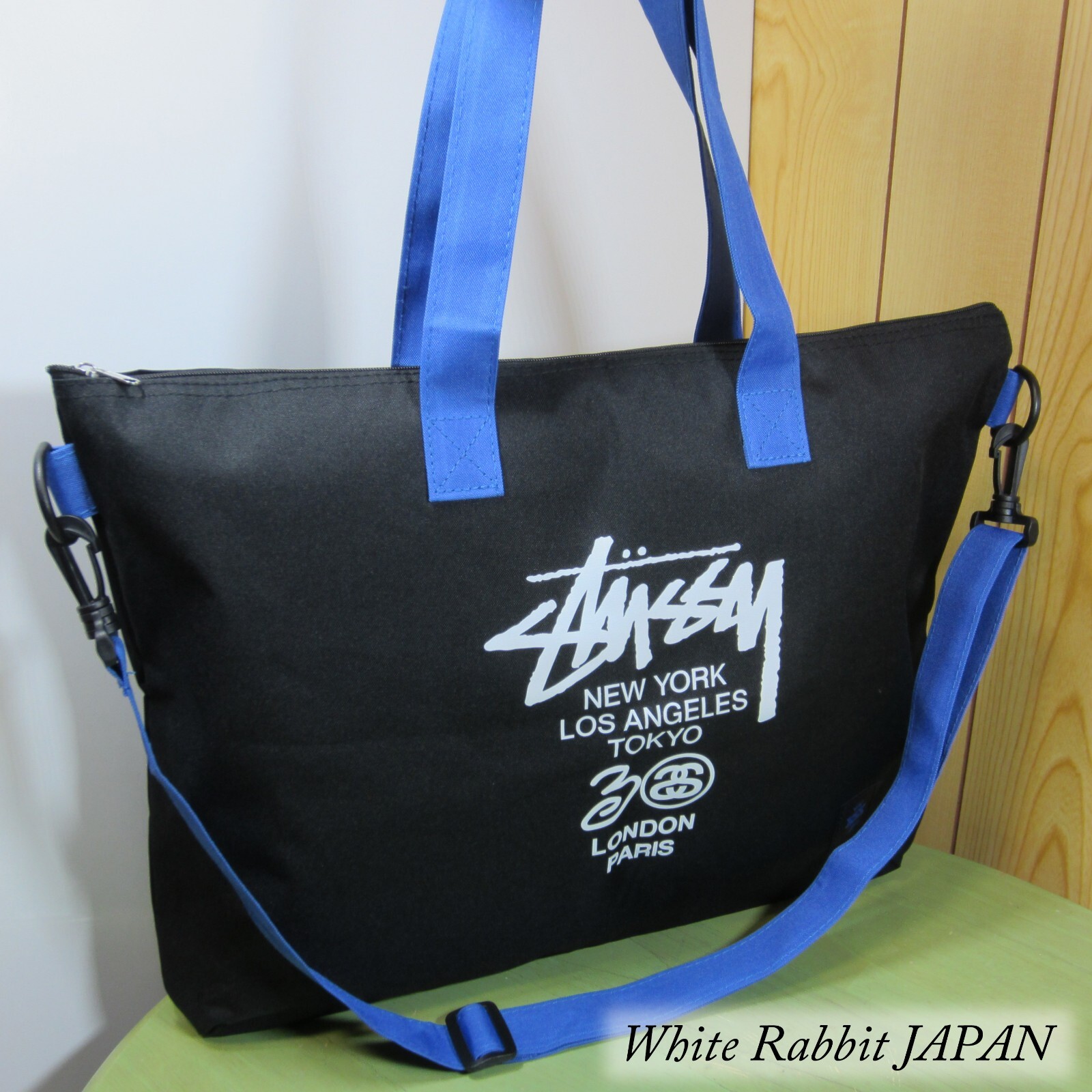 STUSSY 2Way Shoulder Bag Tote Bag Black 30th Anniversary 2010 Fall Collection