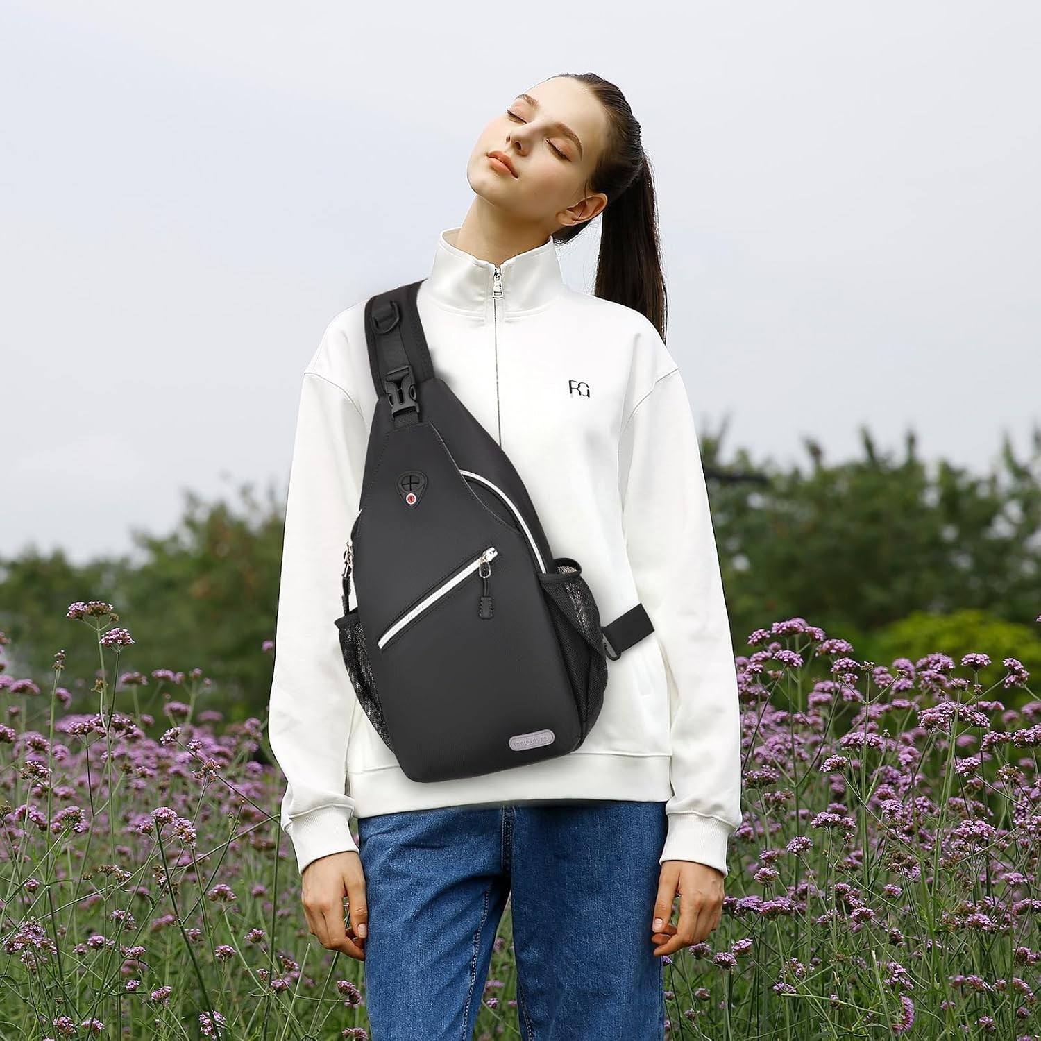 Lightweight Black Sling Backpack for Men – Ideal for Hiking and Casual Travel