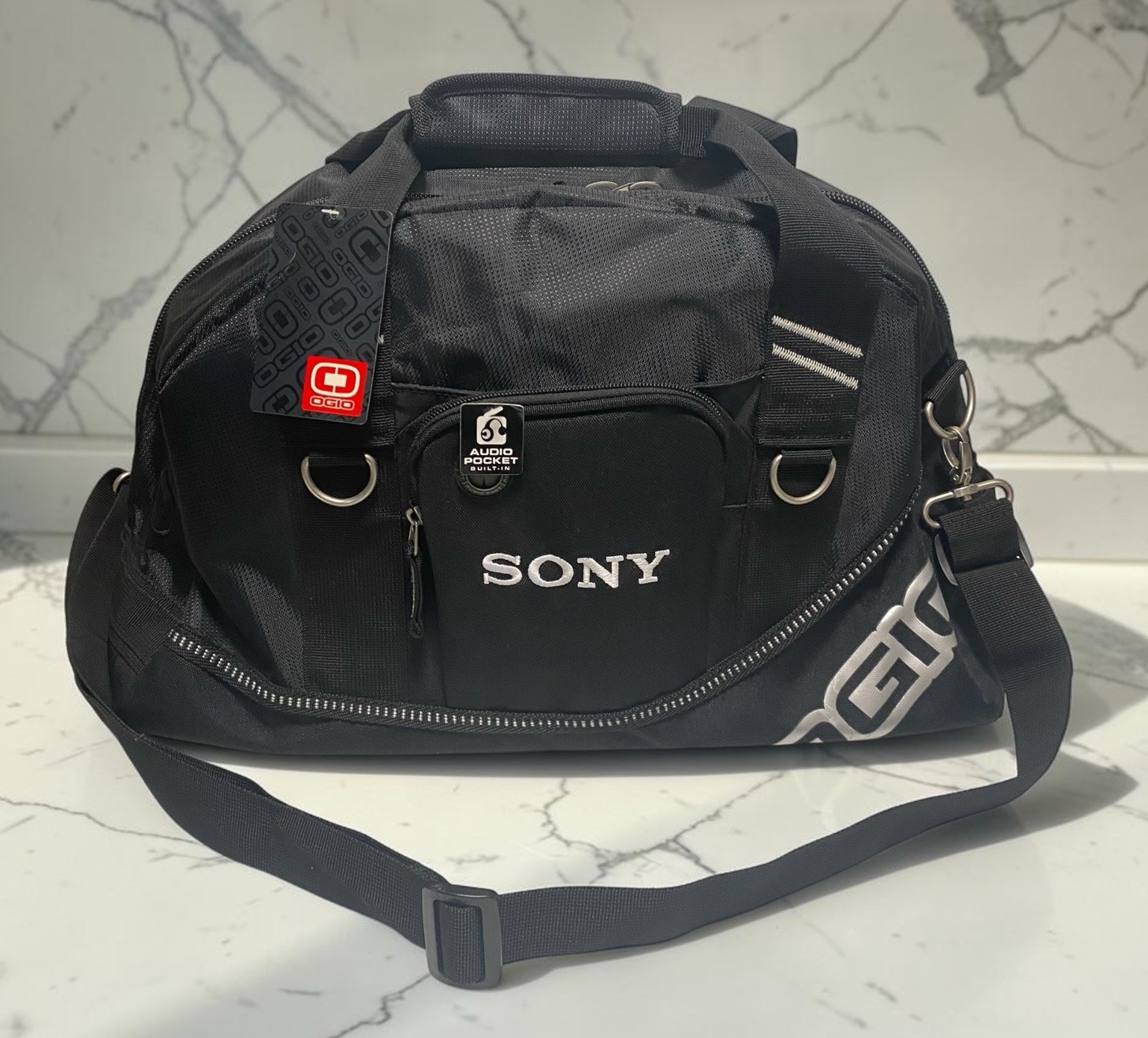 NWT Ogio Golf HALF DOME Small DUFFLE BAG Gym Bag Black W/ Embroidered SONY Logo