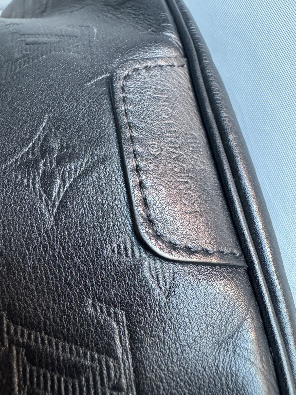 LOUIS VUITTON Discovery Bum Bag Monogram Shadow Black Waist Men’s