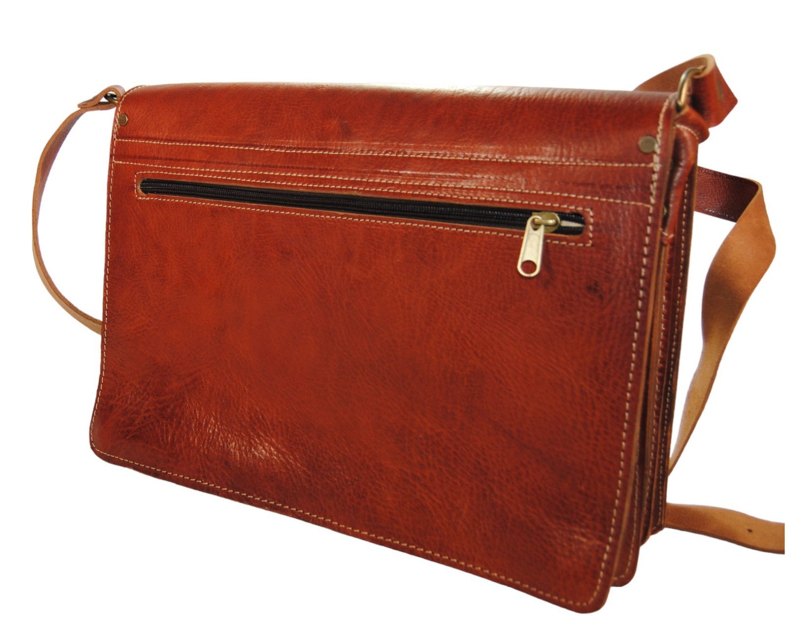 Authentic Moroccan Leather Laptop Bag Made in Morocco by Fair Trade Artisan