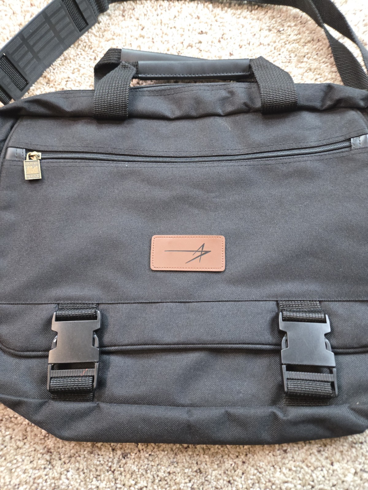 Vintage Lockheed Martin Black Messenger Bag Laptop Shoulder Work Travel Employee