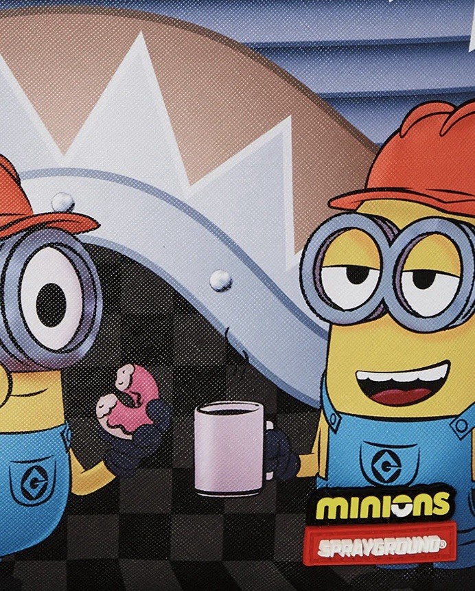 SPRAYGROUND Minions Builders Backpack Velour Laptop Compartment Polyester Fabric