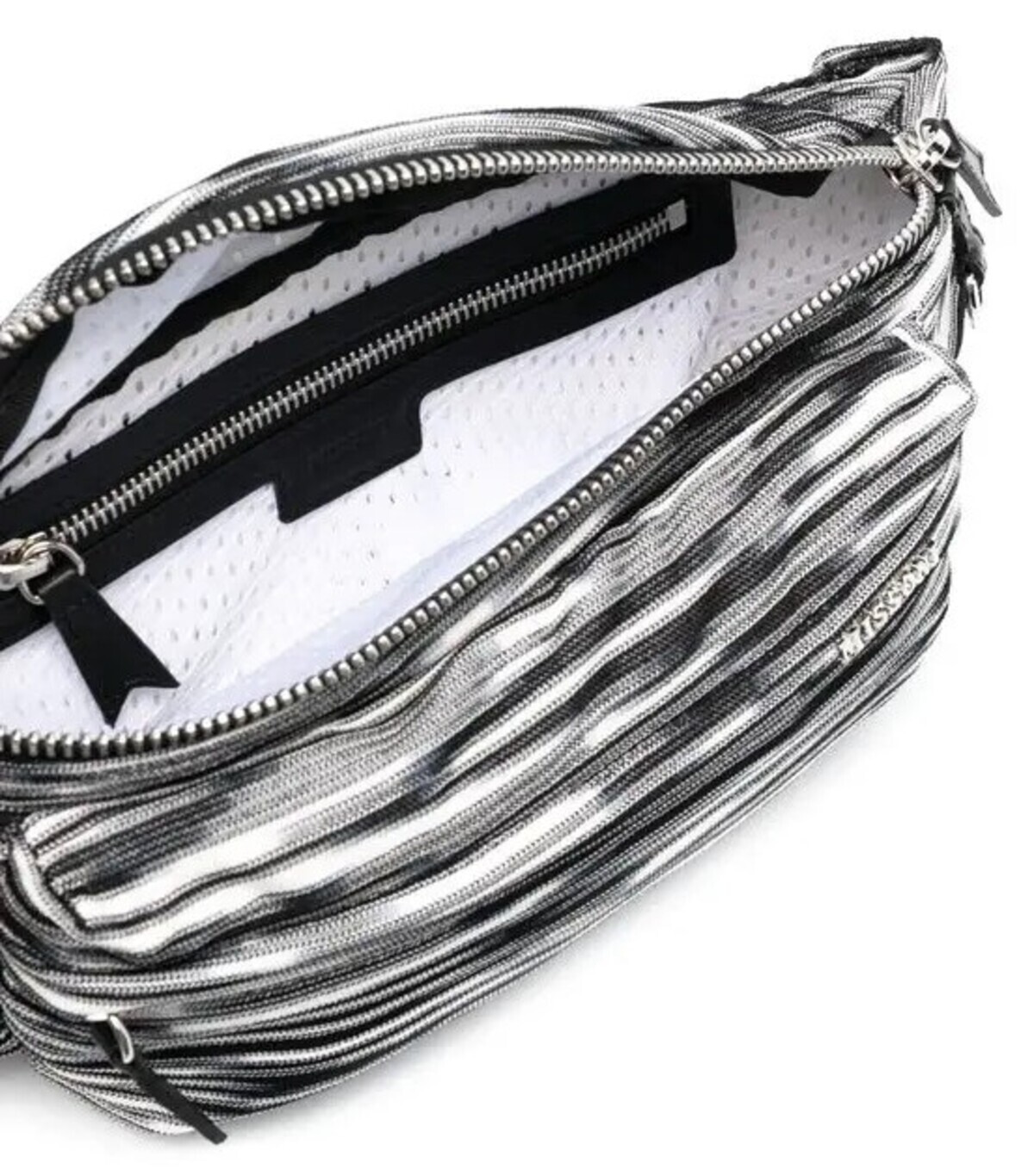 MISSONI ‘Space-Dyed Crochet-Knit Belt Bag’ Men’s Waist Bum Cross Pack b/w *NWT*