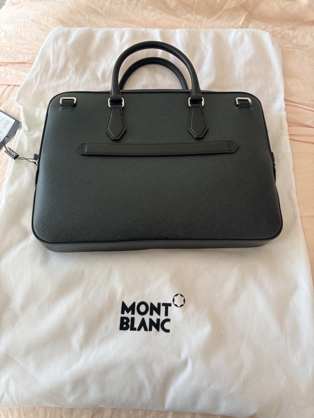 Montblanc Thin Briefcase in Sartorial Leather (Tweed Blue)