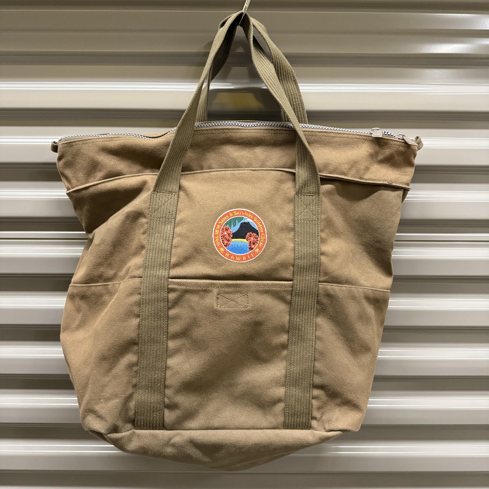 Vintage Gear For Sports Tote Bag Large Canvas Zip Top Hawaii Golden Circle 90s