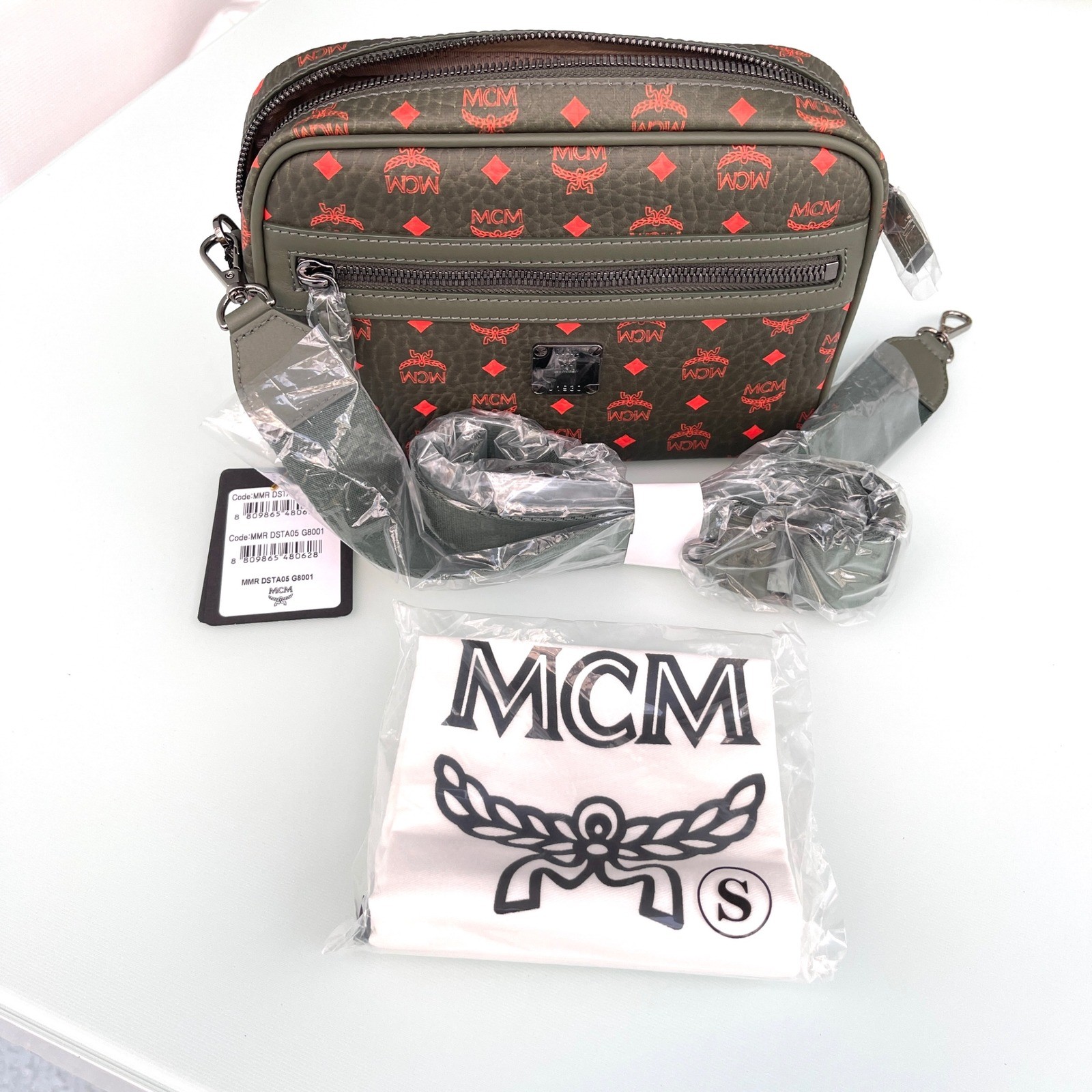 MCM AREN VISETOS CROSSBODY BAG WINTER MOSS MMR DSTA05 G8001 New
