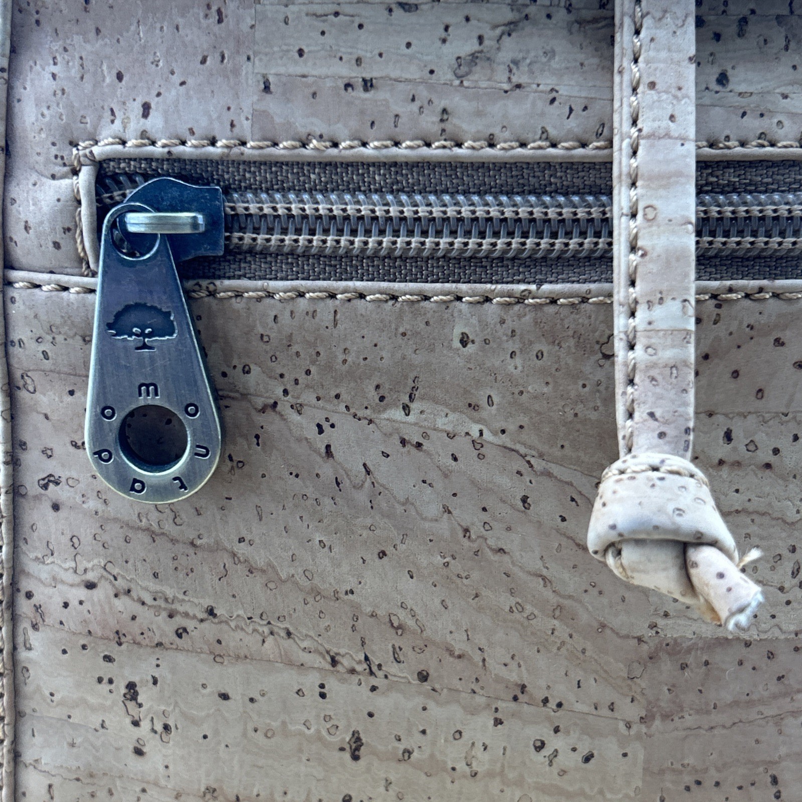 Montado Beige Cork Backpack Adjustable Straps Zip Pocket Inner Outer Pockets