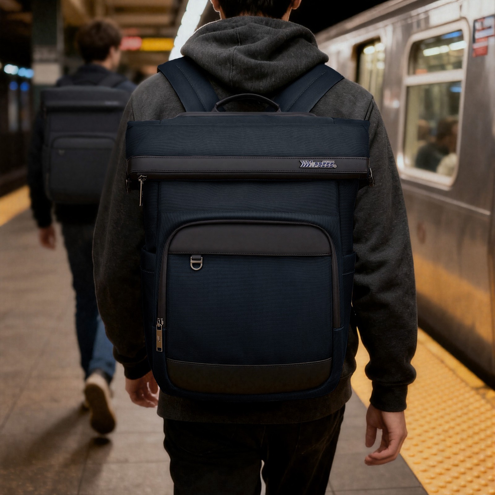 Rolltop Backpack Expandable for School University Work Fits 15.6″ Laptop Bookbag
