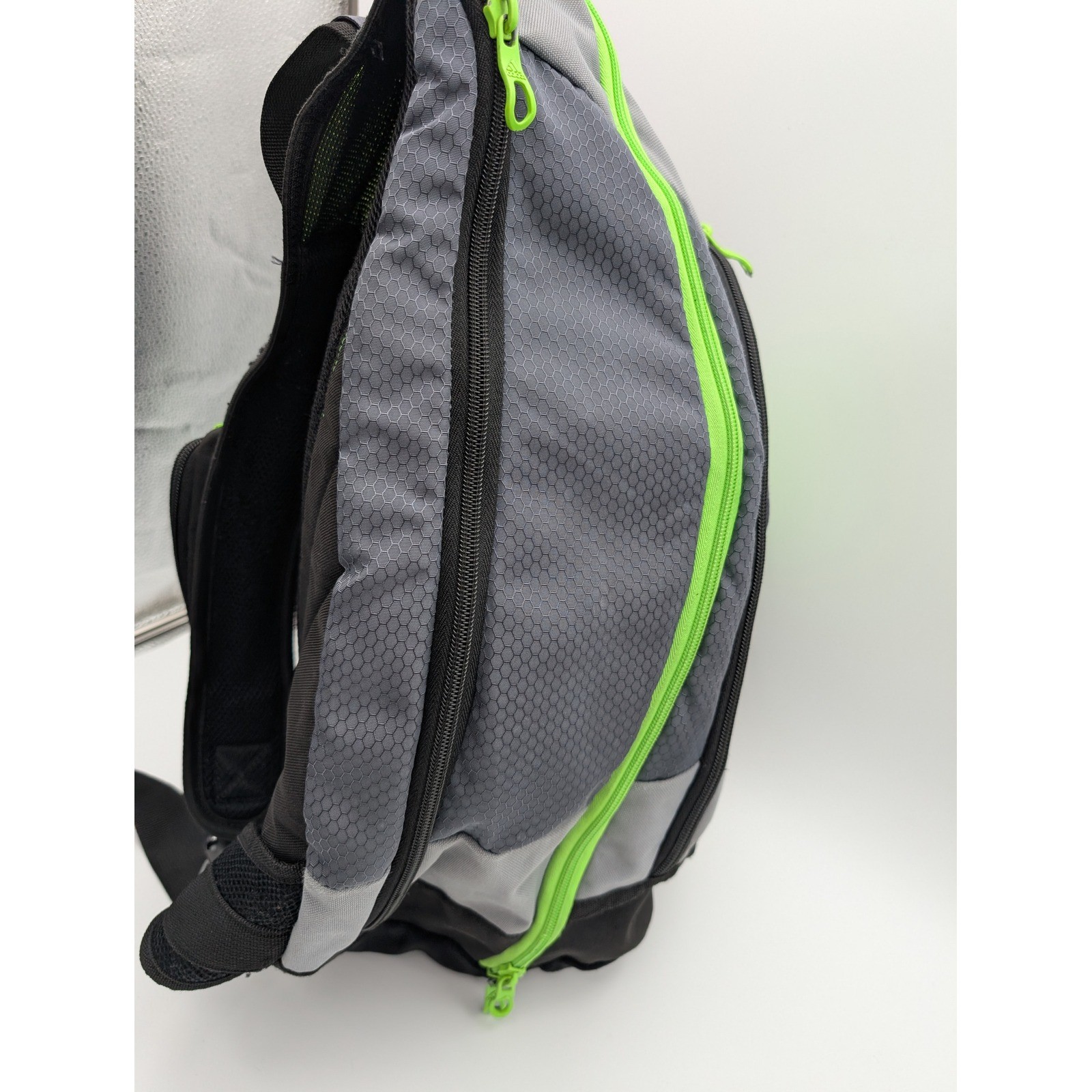 Adidas LoadSpring Sling Backpack Grey Black Neon Green One Strap Bag