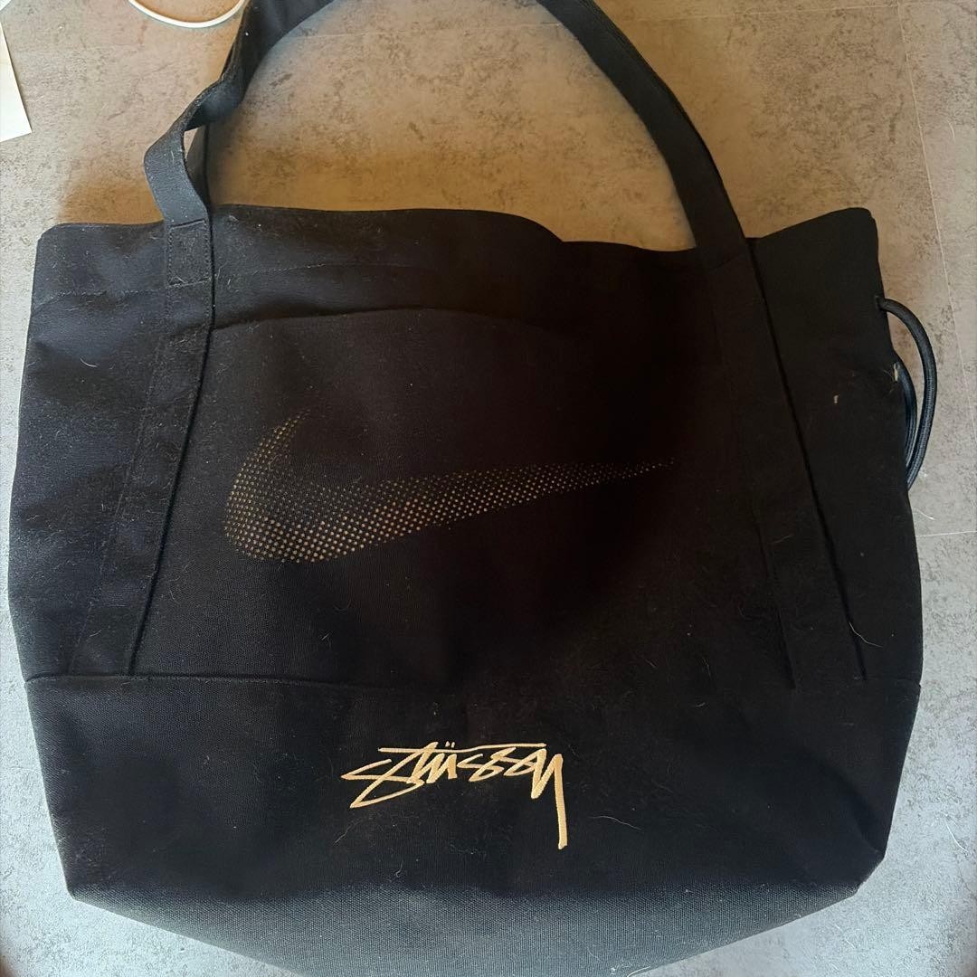 NIKE STUSSY Collaboration Tote Bag Excellent Black Approx. 60cm x 45cm x 38cm