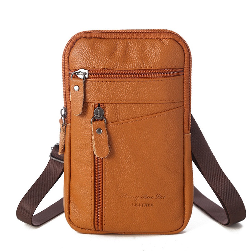 Retro Crossbody Bag With Zippered Pockets – Phone Holder & Wallet for Daily Use
