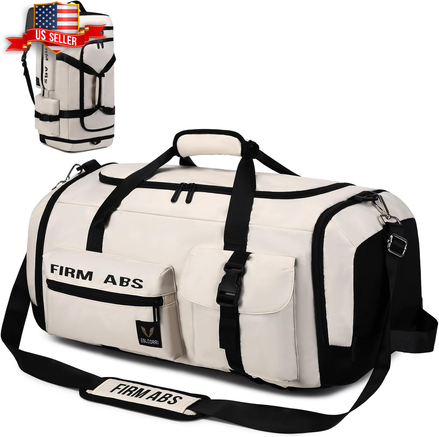 65L Travel Duffle Bag for Women & Men – 3 in 1 Large Sports Gym Bag