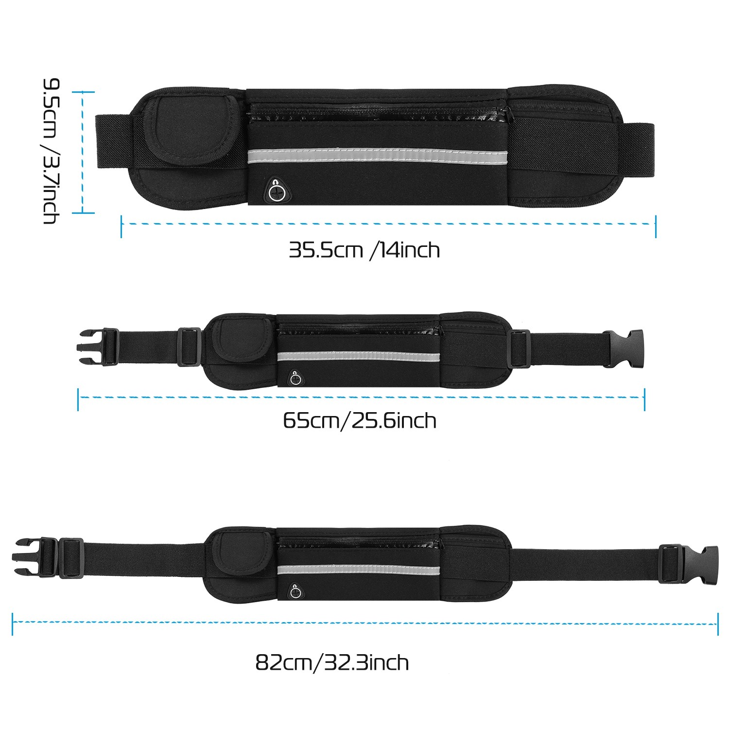 Waterproof Sport Runner Waist Bag Running Jogging Belt Pouch Zip Adjustable