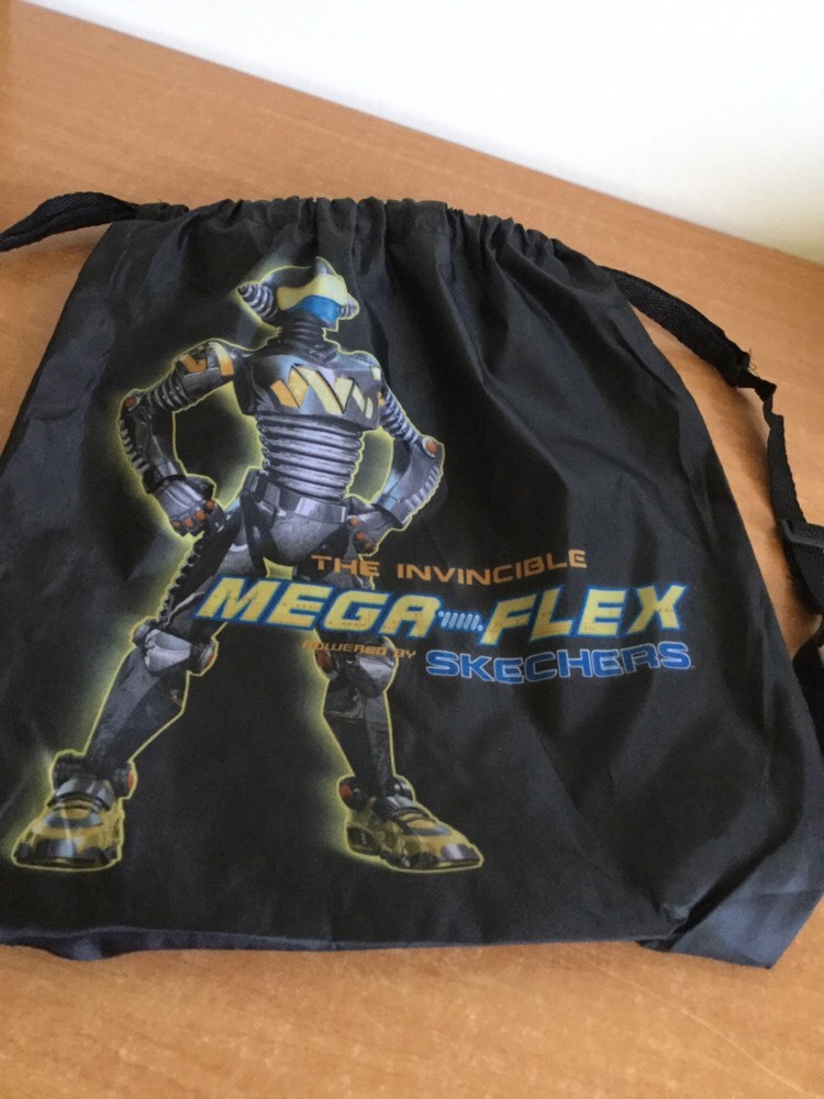 Skechers Bag Drawstring Backpack Sack Nylon The Invincible Mega Flex Black