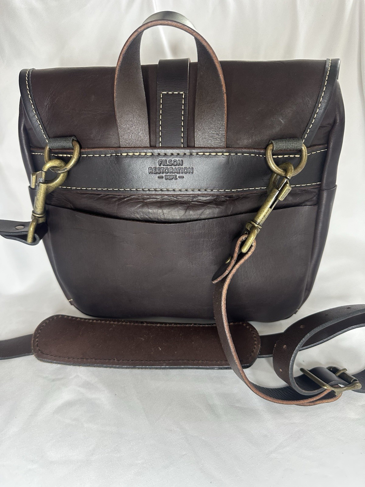 Filson Workshop Weatherproof Leather Small Field Bag Brown Rare USA