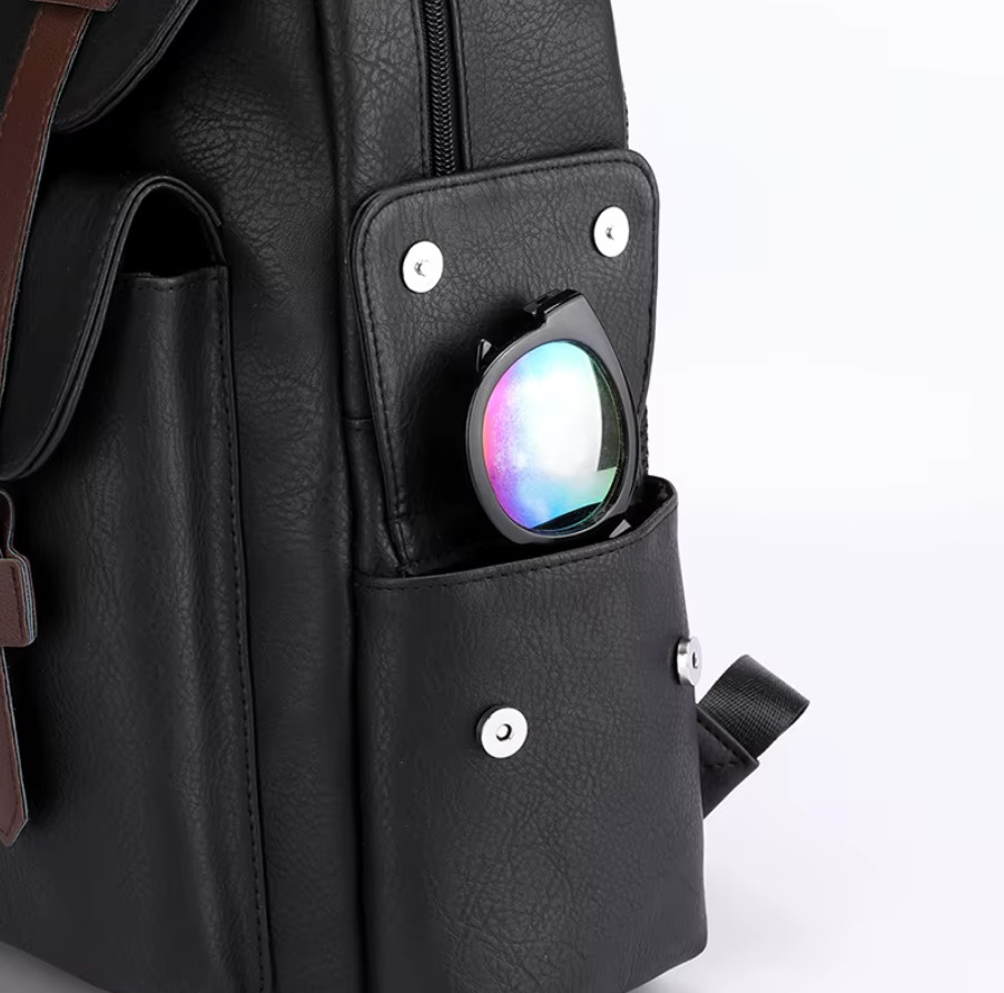 Waterproof PU Leather Backpack 14 Inches Large Capacity Work Travel Coffee