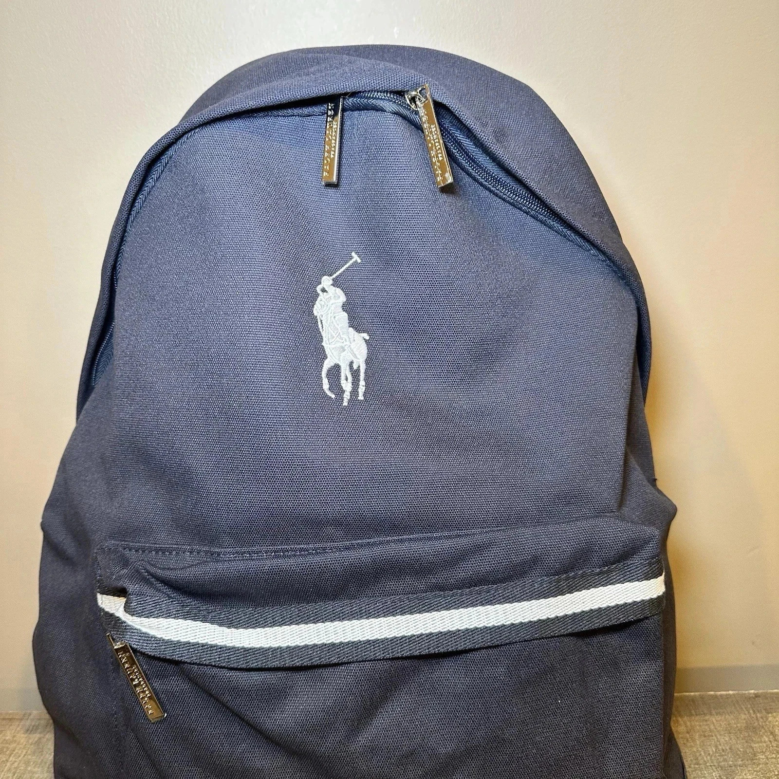 RALPH LAUREN Polo Backpack Dark Blue School Gym Weekend Overnight Hiking Bag
