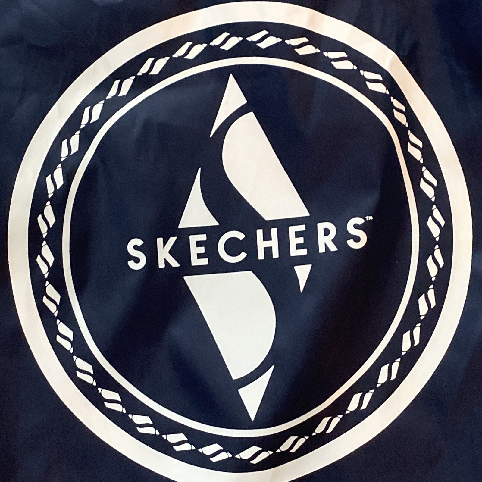 Skechers Nylon Drawstring Bag / Backpack / Gym Bag Tote Sack Navy Blue