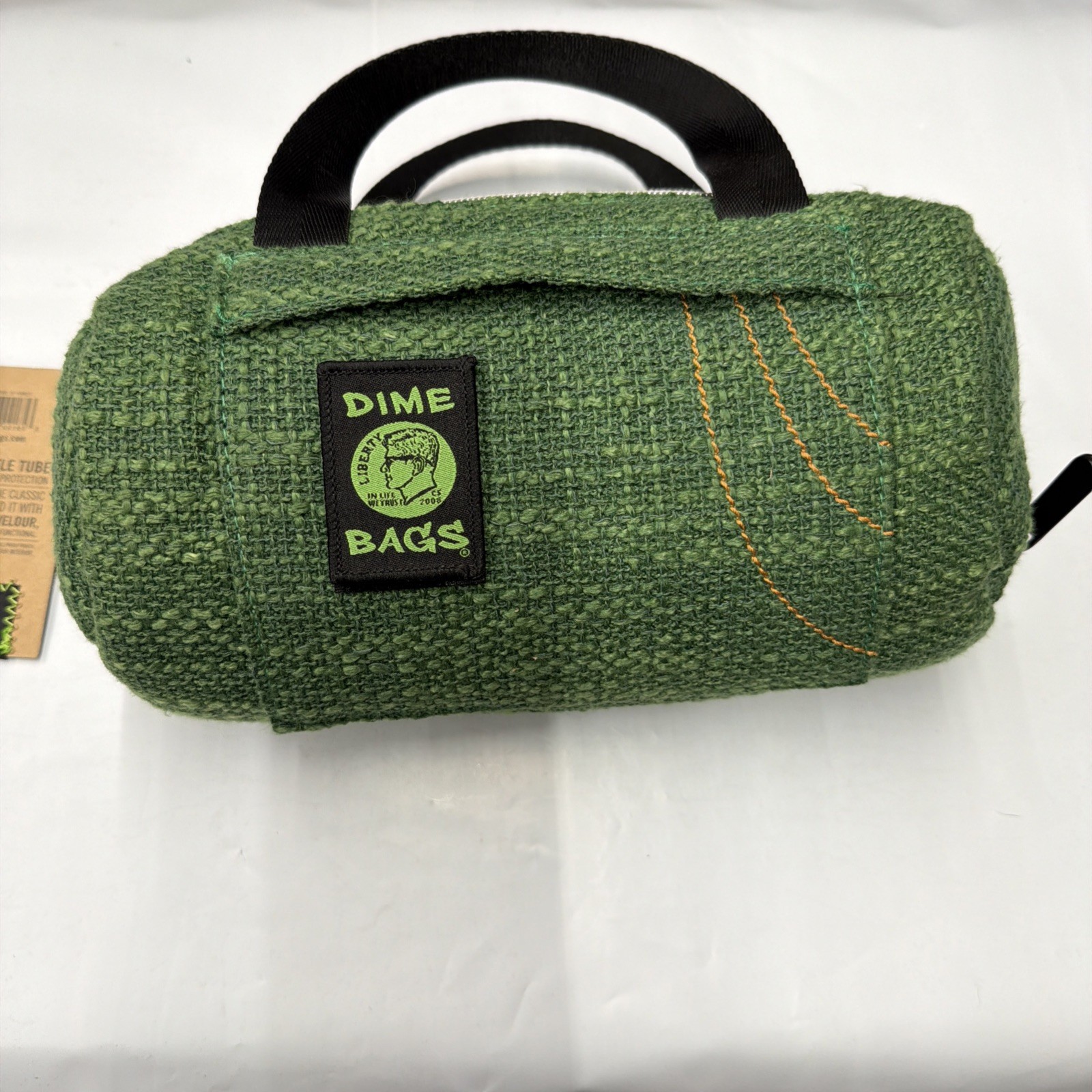 10″ Dime Bags Padded Duffle Tube Hemp Pockets Glass Protection Green