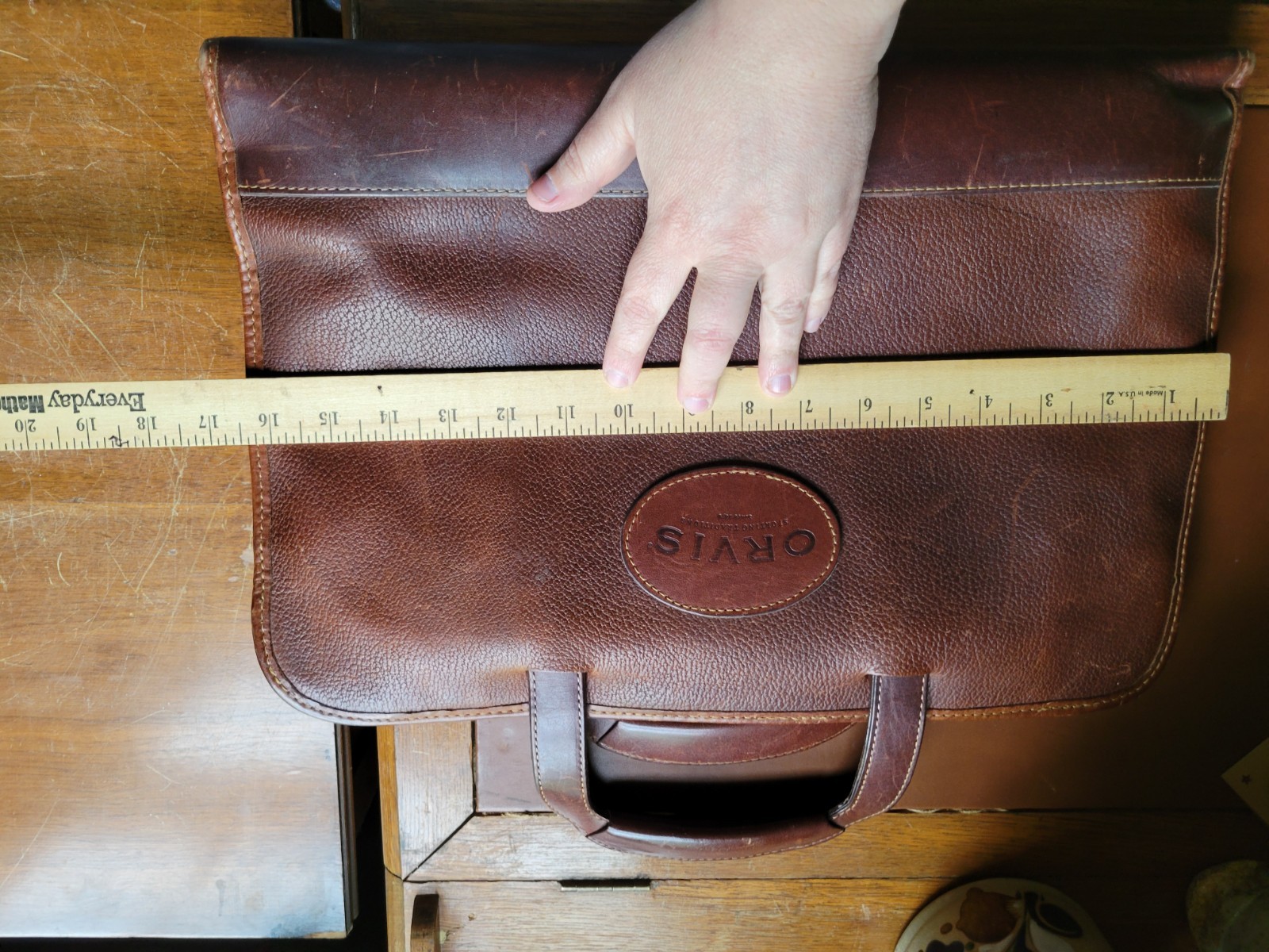 Orvis Leather Messenger Briefcase Bag