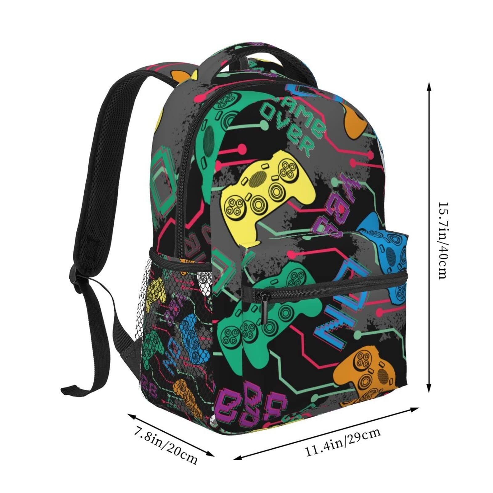 Colorful Game Joysticks Backpack School Bag Gamer Gamepad Laptop Travel Pockets