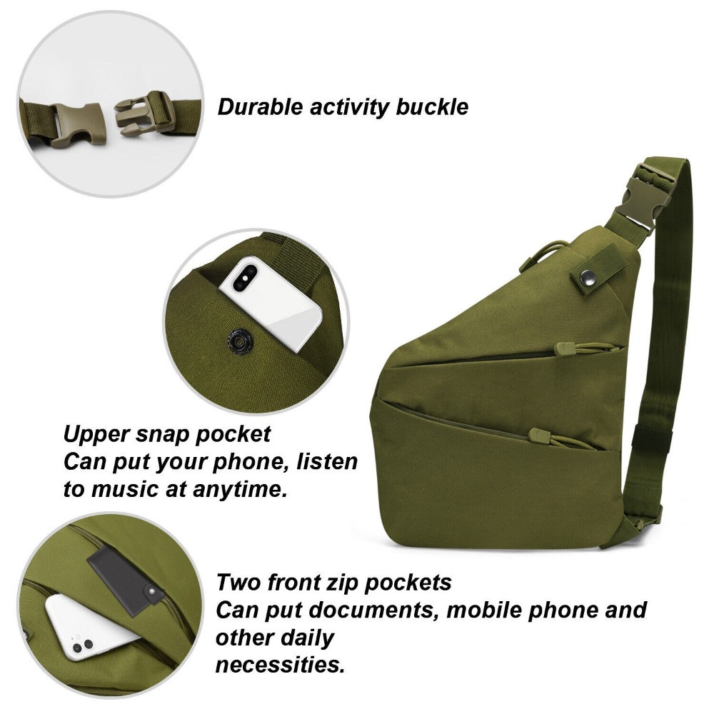 Tactical EDC Sling Rover Shoulder Sling Bag Pack Concealed Carry Pistol Holster