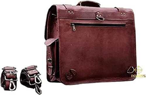 Retro Vintage Leather Laptop Messenger Convertible Backpack Sling Bag Briefcase