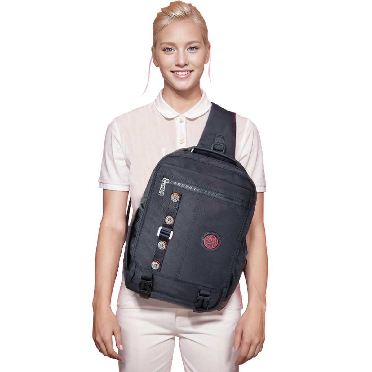 Kawei Knight Large Sling Bag Laptop Backpack Cross Body Messenger Bag Shoulder