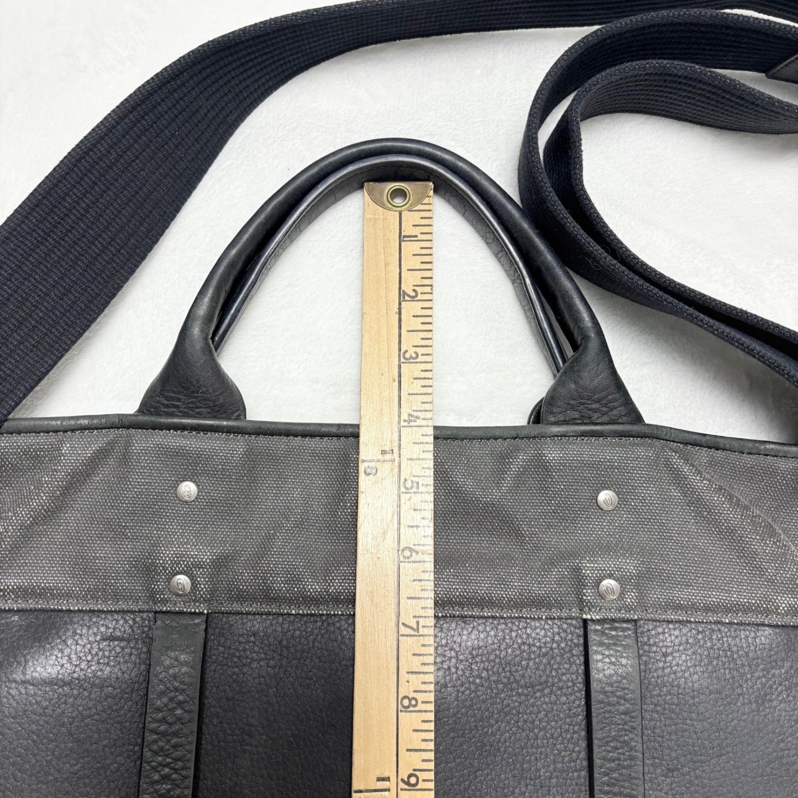 Timbuk2 Distilled Waxed Canvas & Leather Messenger Crossbody Grunge Minimalist