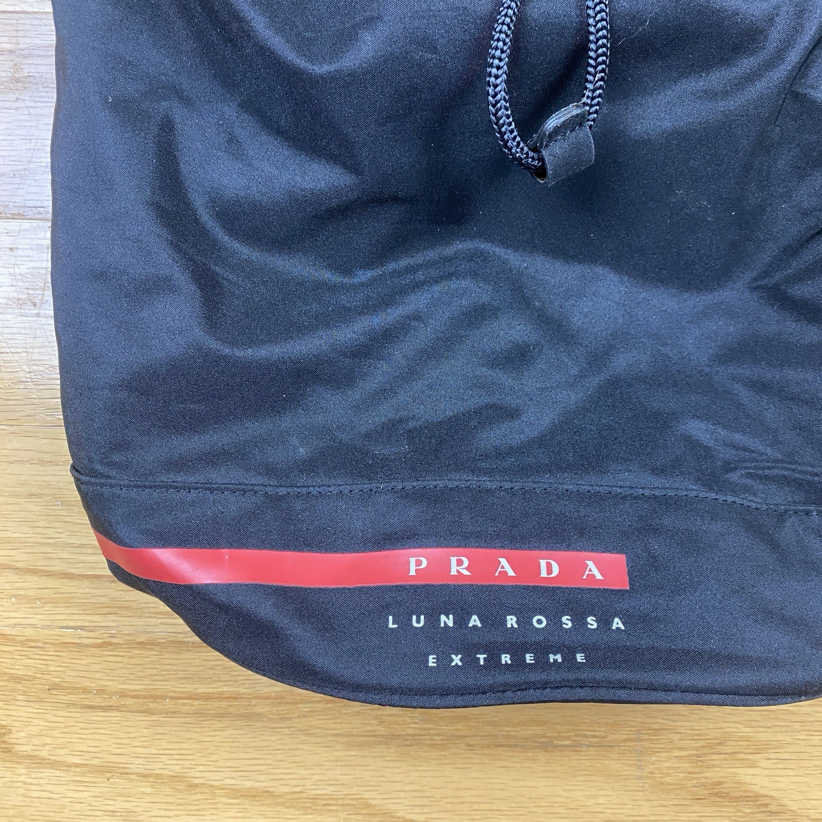 Prada Luna Rossa Extreme Black Shoulder Crossbody Bag Duffle Gym Bag Drawstring