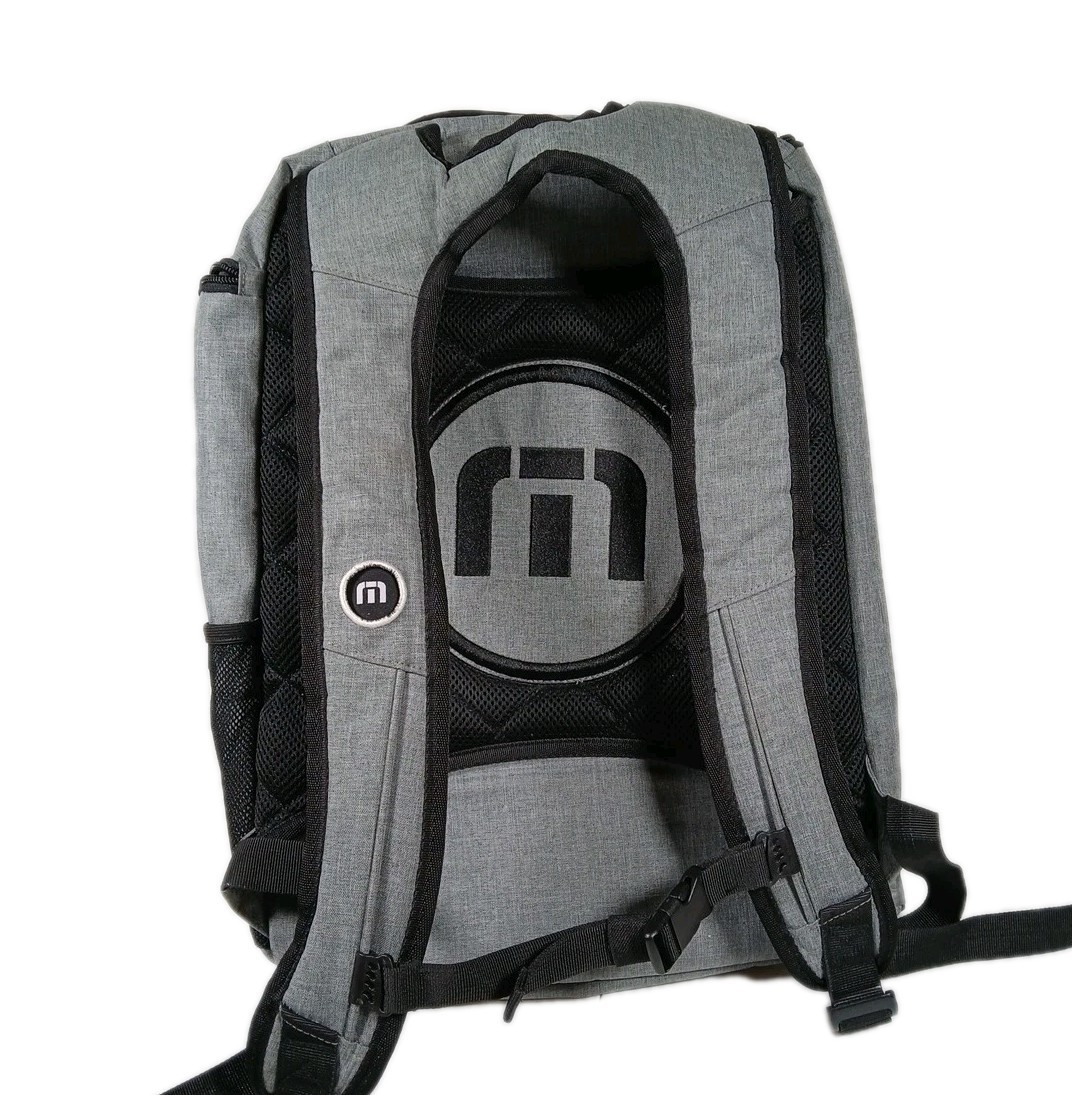 Travis Mathew The Go Laptop Backpack Gray Fleece Lined 12.5″x19.5″x6″ “Hole”