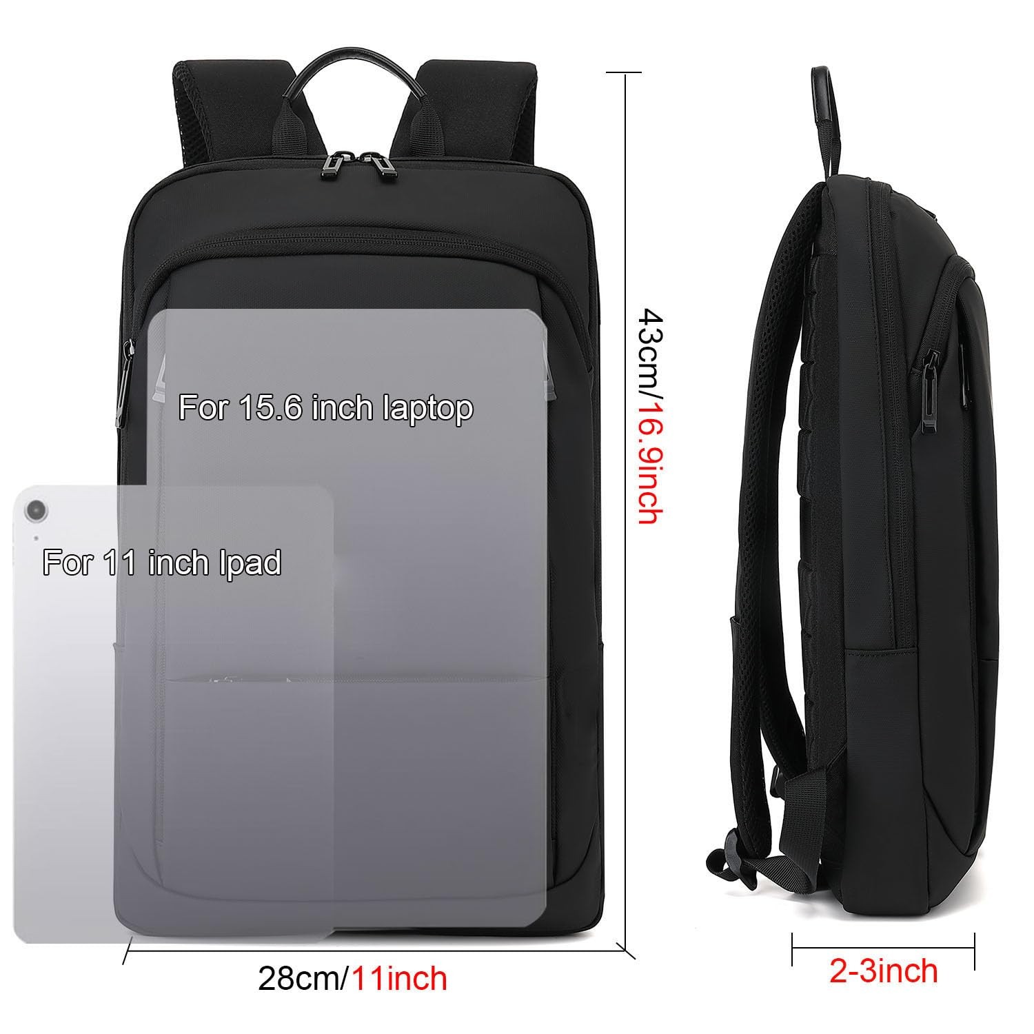 Business Slim Backpack for Men Women 15.6 inch Water Resistant Laptop Backpac…